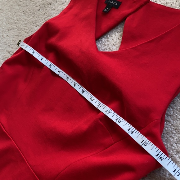 TALBOTS Red Sleeveless Fitted Dress 4 - Picture 7 of 16